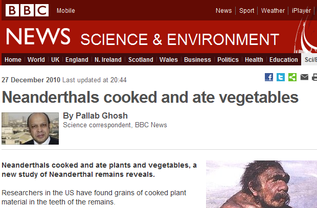 BBC news Neanderthal story